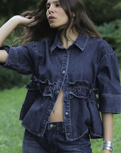 Rabens Saloner - Paige Denim Skjorte - Dark Washed Indigo
